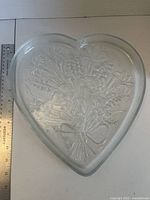 Top view showing heart shape and floral bow embossing