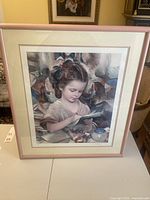 Front view of framed print showing artwork, frame, mat