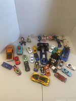 Top-down overview of all vehicles and figurines