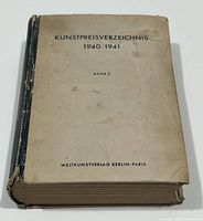 Front cover of the hardcover book Kunstpreisverzeichnis 1940-1941 Band 2 showing wear and tear.