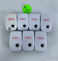 Front view of the 7 ultrasonic pest repeller units showing the 'Pest Repeller' logo and speaker port.