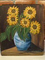 Front view of entire painting on board