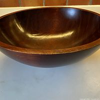 Top view of large dark-stained maple bowl