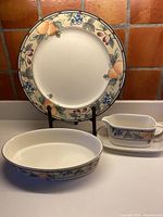 All four Mikasa Garden Harvest pieces grouped