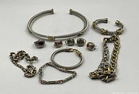 Overhead shot of all nine pieces laid out on white background