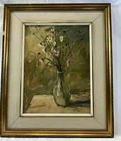 Full front view of framed painting showing artwork and frame