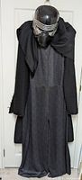 Front view of the Kylo Ren costume showing helmet, textured robe, and cape.