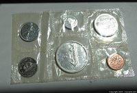 Original 1965 Canadian mint coin set in sealed blister packaging