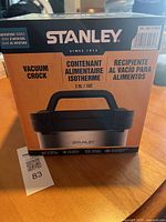 Front of the new sealed box showing Stanley Adventure Series Vacuum Crock, 2.8L/3QT capacity, in English, French, and Spanish. Image includes product picture and capacity info.