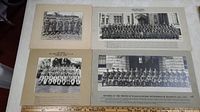 Four black and white military group photos mounted on cardstock, showing Royal Military College cadets and officers.