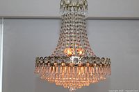 Close-up of lower tier crystals lit