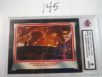 Front of 1980 Topps Star Wars Empire Stickers ESB 103 card graded 8 NMM showing the scene and title.