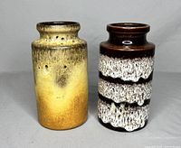 Pair of vases front view showing color and texture details