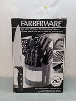 Photo of closed original packaging showing product image and brand name Farberware