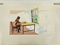 Front view of the entire silkscreen print against white background