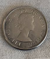 Obverse side of the coin showing Queen Elizabeth II profile.