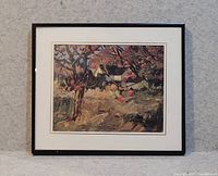 Full view of the framed JEH MacDonald print showing overall condition and framing style.