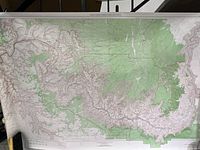 Full view of the vintage 1962 Grand Canyon National Park map showing terrain details and topographic features.