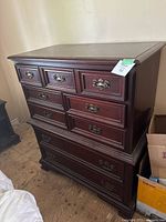 Full view of Gibbard mahogany tallboy dresser