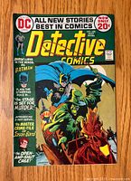 Front cover of Detective Comics #425 featuring Batman on horseback and story highlights.