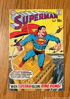 Front cover of Superman comic book issue #226 showing Superman as King Kong theme.