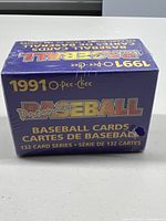 Front view of the sealed 1991 O-Pee-Chee Premier Baseball Card box, showing the product title and card count (132 cards).
