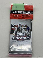 Front of sealed 2020 Topps Chrome Update Series 3 MLB baseball card value pack showing player images and branding, labeled with sticker '139'.