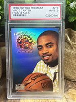 Front side of the graded card showing Vince Carter image and PSA label with grade 9 Mint.