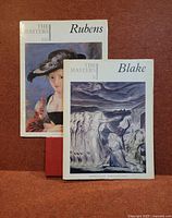 Front cover photo showing the two art books 'Rubens' and 'Blake' from The Masters series, featuring the artists' portraits.