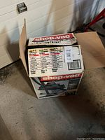 Photo of the original Shop Vac 7000A box displaying specifications and branding.