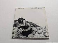 Front cover of Gino Vannelli Brother to Brother album showing the artist sitting on rocks outdoors in black and white photo.