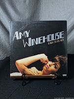 Front cover of Amy Winehouse "Back to Black" vinyl record showing artwork and title.
