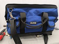 Blue Uline tool bag showing overall condition and design