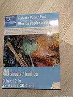 Front cover of the Artist's Loft Palette Paper Pad showing 40 sheets and dimension 9x12 inches