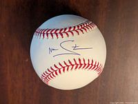 Signed Marcus Stroman official Rawlings MLB baseball showing the autograph on the sweet spot.
