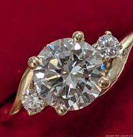 Front view showing center and side diamonds