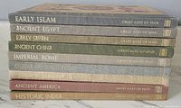 Stack of 10 hardcover books from the Great Ages of Man series by Time Life, showing spines with titles and series name.