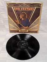Photo of vinyl record "Rod Stewart Every Picture Tells A Story" Classic Edition with visible label and grooves.