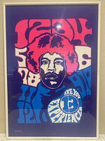 Full view of framed poster showing entire artwork within white frame