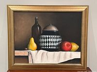 Overall view of framed still life painting