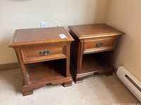 Front view of both nightstands side by side