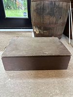 closed wooden case exterior