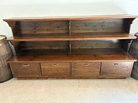 Front view showing full shelving unit