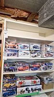 Overview shelf with multiple model kit boxes