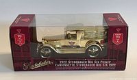 Front view of boxed gold diecast 1922 Studebaker Big Six Pickup truck with Canadian Tire 90th anniversary branding.