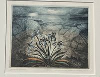 Front view of matted and framed etching 'June Visit'