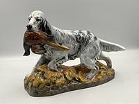 Front perspective view of the Royal Doulton English Setter with pheasant figurine