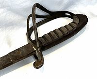 Close-up of hilt and part of blade