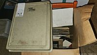 Hermes Engravograph metal carrying case and box of engraving tools as stored together