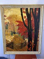 Painting front view indoors on wall showing full composition